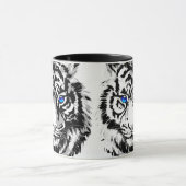 Siberian White Tiger Head - Tiger Blue Eyes Coffee Mok (Midden)