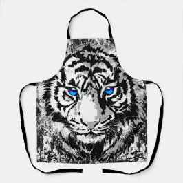 Siberian White Tiger Head - Tiger Blue Eyes Schort