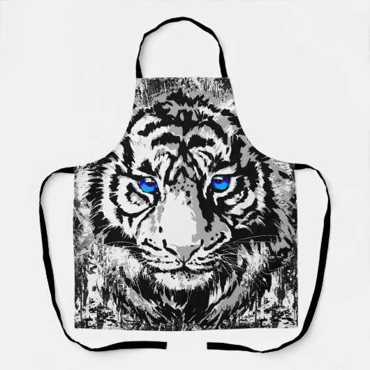 Siberian White Tiger Head - Tiger Blue Eyes Schort (Voorkant)