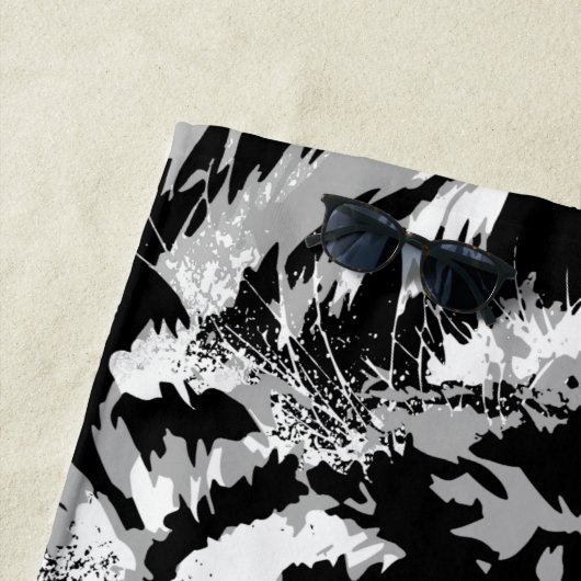 Siberian White Tiger Head - Tiger Blue Eyes Strandlaken (In situ)