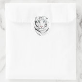 Siberian White Tiger Ronde Sticker (Tas)