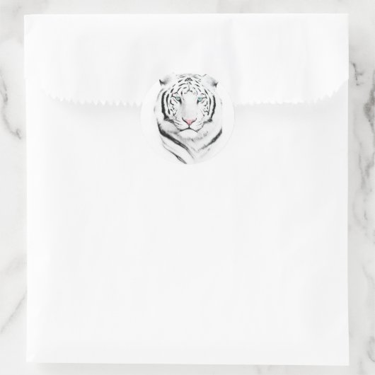 Siberian White Tiger Ronde Sticker (Tas)