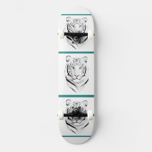 Siberian White Tiger Skateboard (Voorkant)