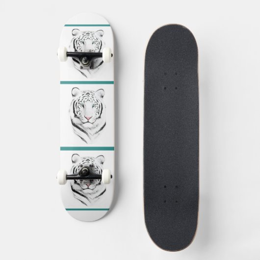 Siberian White Tiger Skateboard (Voorkant)