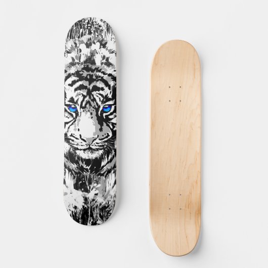 Siberian White Tiger Skateboard Deck (Voorkant)