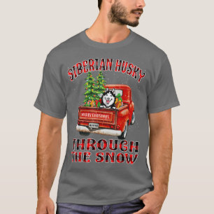 Siberië Husky door de sneeuwkerstak pl T-shirt