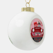 Siberië Husky Driving Car with Hearts Valentijns Keramische Bal Ornament (Links)