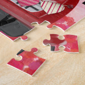 Siberië Husky Driving Car with Hearts Valentijns Legpuzzel (Zijkant)