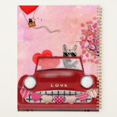 Siberië Husky Driving Car with Hearts Valentijns Planner (Achterkant)