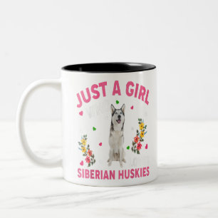 Siberië Husky heeft alleen een meisje dat van Sibe Tweekleurige Koffiemok