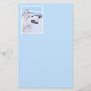 Siberië Husky (zilver en wit) schilderende hond k Briefpapier