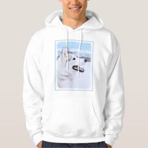 Siberië Husky (zilver en wit) schilderende hond k Hoodie