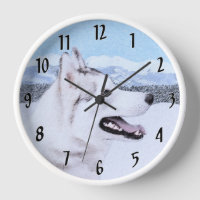 Siberië Husky (zilver en wit) schilderende hond ku