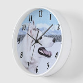 Siberië Husky (zilver en wit) schilderende hond ku (Hoek)