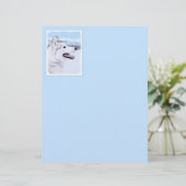 Siberië Husky (zilver en wit) schilderende hond ku (Staand voorkant)