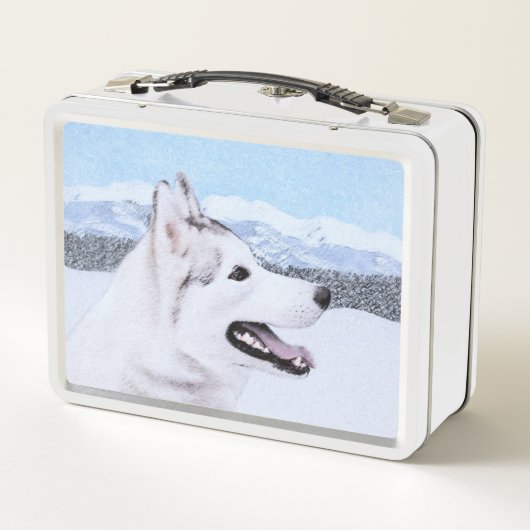 Siberië Husky (zilver en wit) schilderende hond ku (Achterkant)