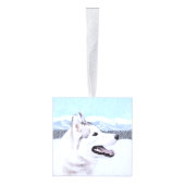 Siberië Husky (zilver en wit) schilderende hond ku Decoratie (Rechts)