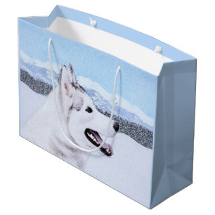 Siberië Husky (zilver en wit) schilderende hond ku Groot Cadeauzakje