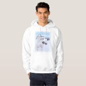 Siberië Husky (zilver en wit) schilderende hond ku Hoodie (Voorkant volledig)
