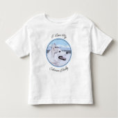Siberië Husky (zilver en wit) schilderende hond ku Kinder Shirts (Voorkant)