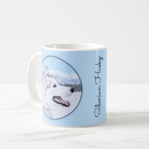 Siberië Husky (zilver en wit) schilderende hond ku Koffiemok