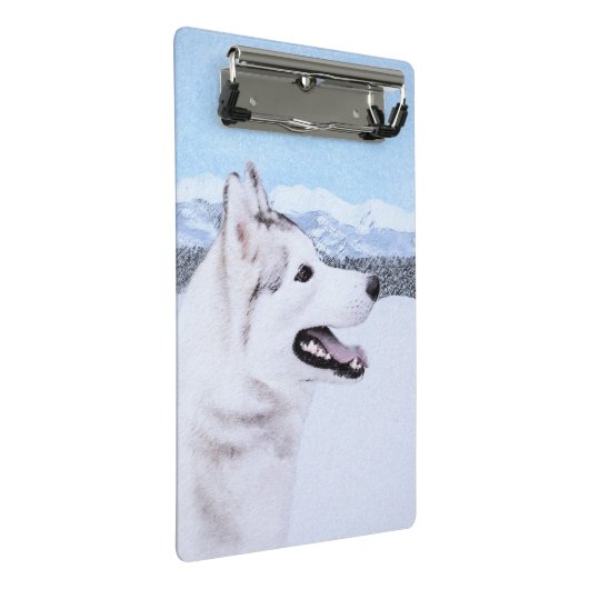 Siberië Husky (zilver en wit) schilderende hond ku Mini Klembord (Schuin)