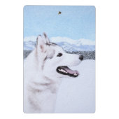 Siberië Husky (zilver en wit) schilderende hond ku Mini Klembord (Achterkant)
