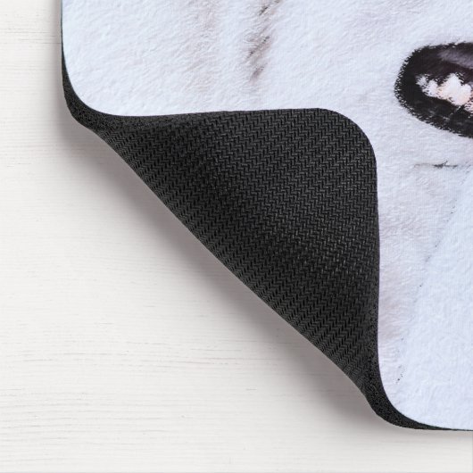 Siberië Husky (zilver en wit) schilderende hond ku Muismat (Hoek)