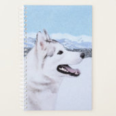 Siberië Husky (zilver en wit) schilderende hond ku Planner (Voorkant)