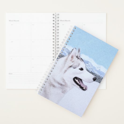 Siberië Husky (zilver en wit) schilderende hond ku Planner (Display)