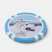 Siberië Husky (zilver en wit) schilderende hond ku Poker Chips (Enkel)