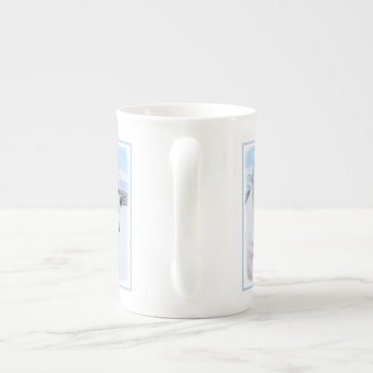 Siberië Husky (zilver en wit) schilderende hond ku Porselein Kop (Achterkant)