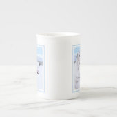 Siberië Husky (zilver en wit) schilderende hond ku Porselein Kop (Voorkant)