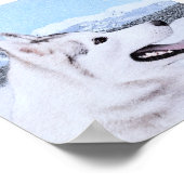Siberië Husky (zilver en wit) schilderende hond ku Poster (Hoek)
