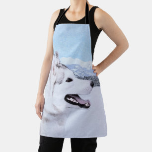 Siberië Husky (zilver en wit) schilderende hond ku Schort