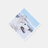 Siberië Husky (zilver en wit) schilderende hond ku Servet (Hoek)