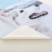 Siberië Husky (zilver en wit) schilderende hond ku Sherpa Deken (3/4)