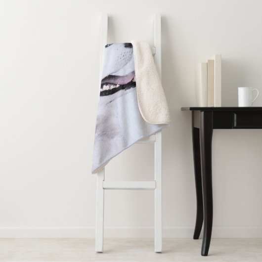 Siberië Husky (zilver en wit) schilderende hond ku Sherpa Deken (In situ)