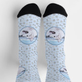 Siberië Husky (zilver en wit) schilderende hond ku Sokken (Top)