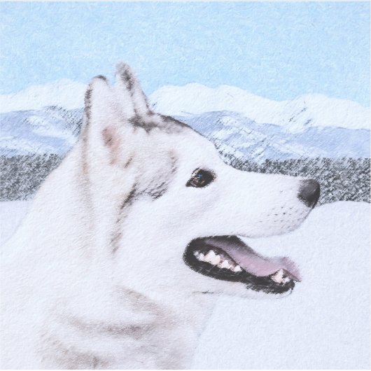 Siberië Husky (zilver en wit) schilderende hond ku Sticker (Voorkant)