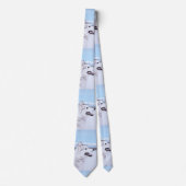 Siberië Husky (zilver en wit) schilderende hond ku Stropdas (Voorkant)