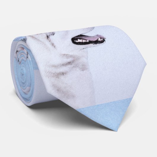 Siberië Husky (zilver en wit) schilderende hond ku Stropdas (Opgerold)