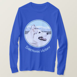 Siberië Husky (zilver en wit) schilderende hond ku T-shirt