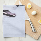 Siberië Husky (zilver en wit) schilderende hond ku Theedoek (Quarter Fold)