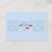 Siberië Husky (zilver en wit) schilderende hond ku Visitekaartje (Achterkant)