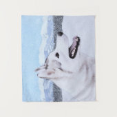 Siberië Husky (zilver en wit) schilderende hond ku Wandkleed (Voorkant)