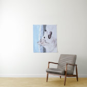 Siberië Husky (zilver en wit) schilderende hond ku Wandkleed (In situ)