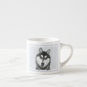 Siberië Husky (zwart-wit) schilderende hond kunst Espresso Kop