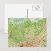 Siberië-kaart met scheepvaartroutes briefkaart (Voorkant / Achterkant)