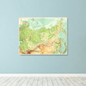 Siberië-kaart met scheepvaartroutes canvas afdruk (Insitu (Houten vloer))